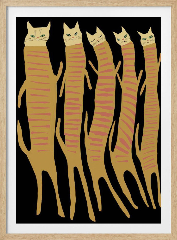 Five long cats | Poster