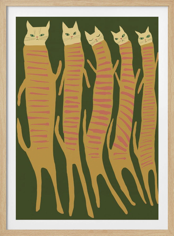Five long cats | Poster