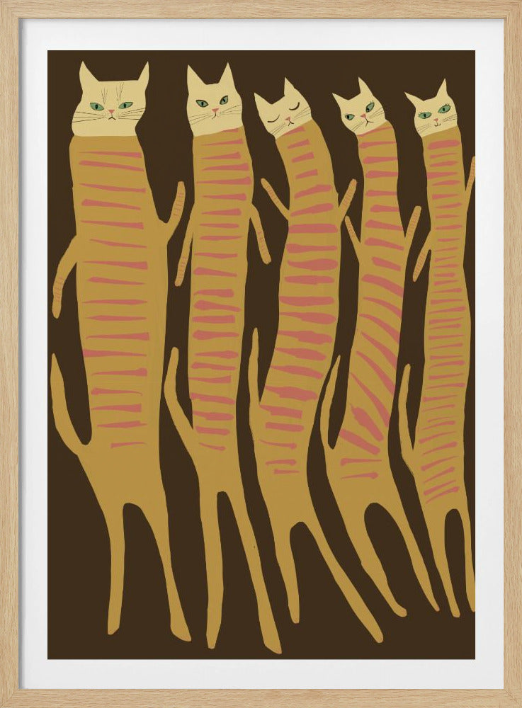 Five long cats | Poster