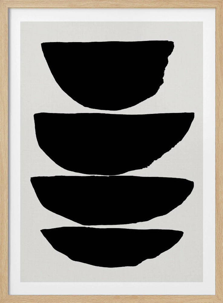 Minimalist Black Abstract Ellipses | Poster