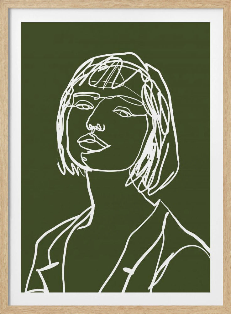 Line art female green | Poster