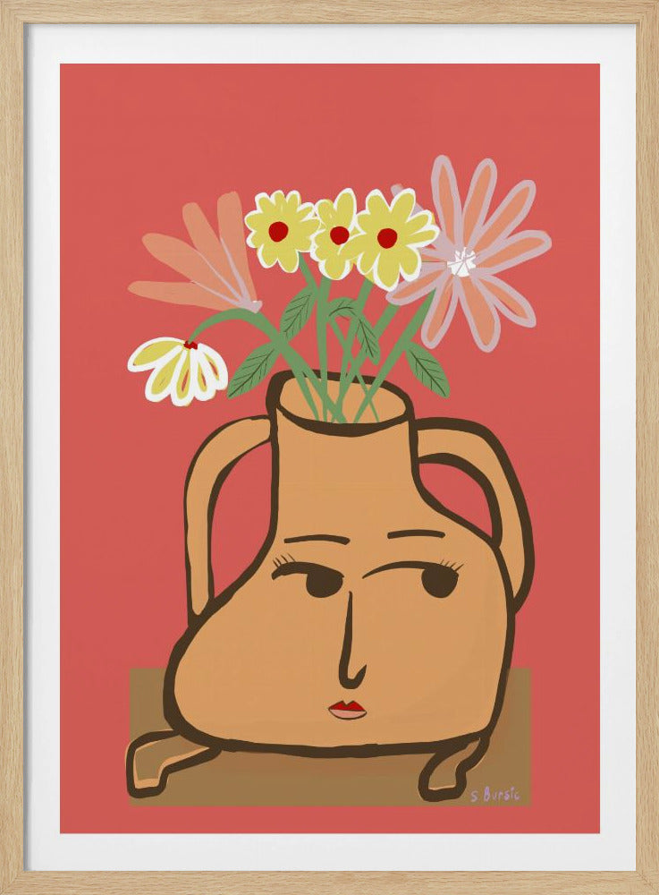 Lady vase with flowers | Poster
