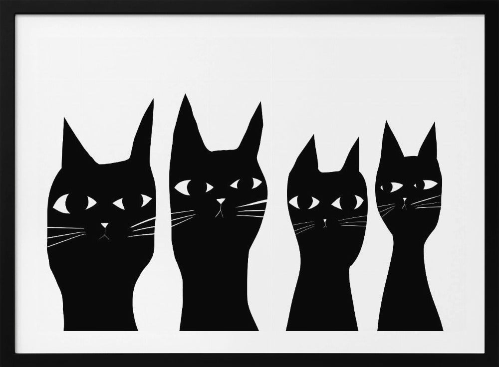 Four black cats | Poster
