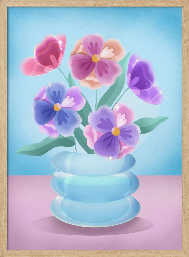 Petals in Blue Vase | Poster