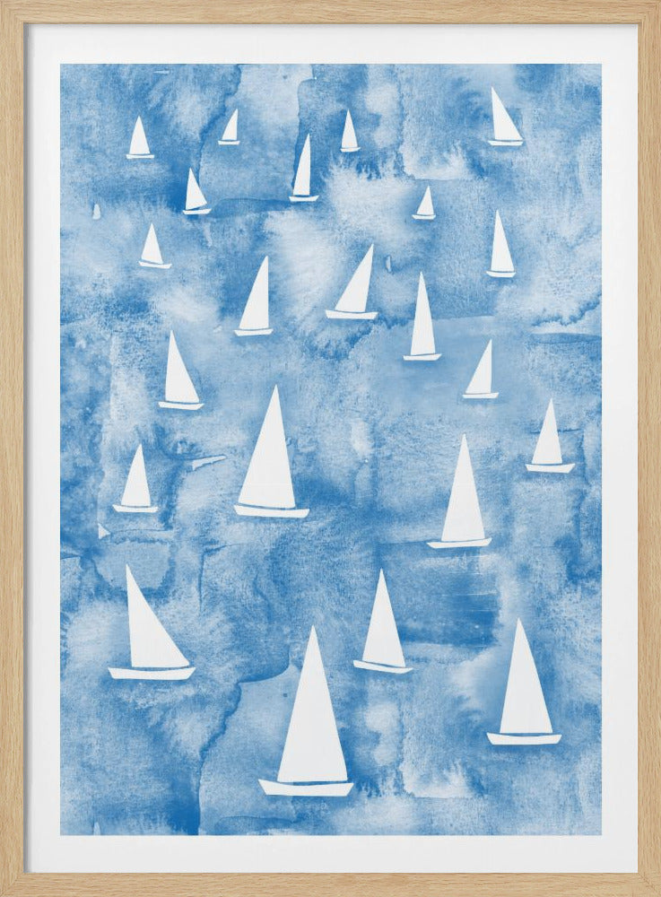 White Sail Boats | Poster