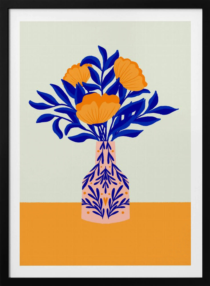 Orange Poppies In a Vase | Poster