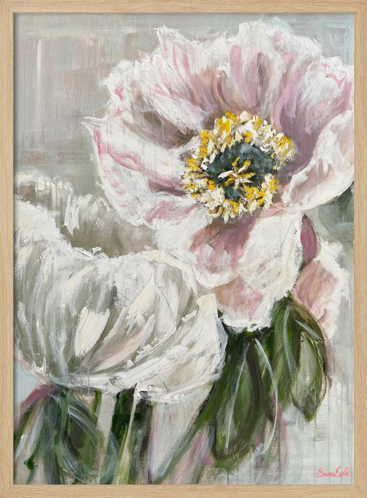 Delicate White and Pink Flowers | Poster