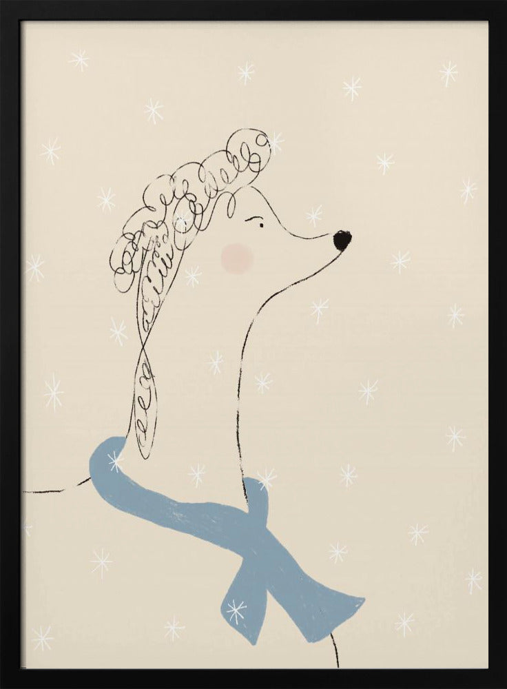 Poodle in the Snow | Poster
