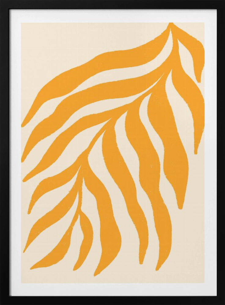 Yellow Silhouette Textured Branch | Poster