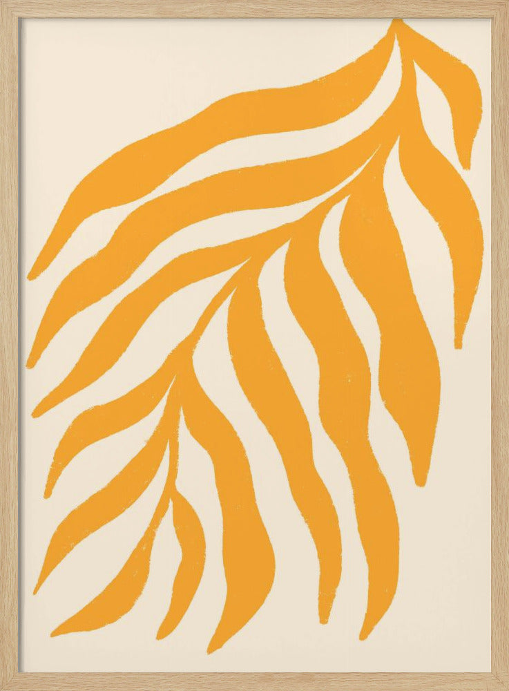 Yellow Silhouette Textured Branch | Poster