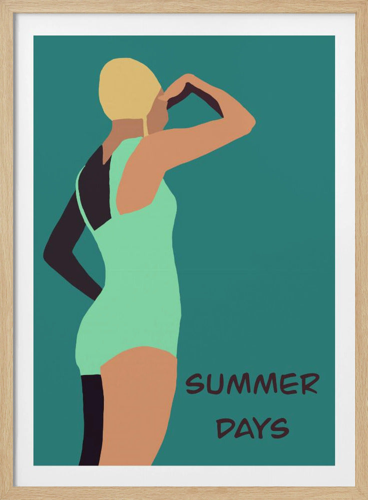 Vintage swimmer poster | Poster
