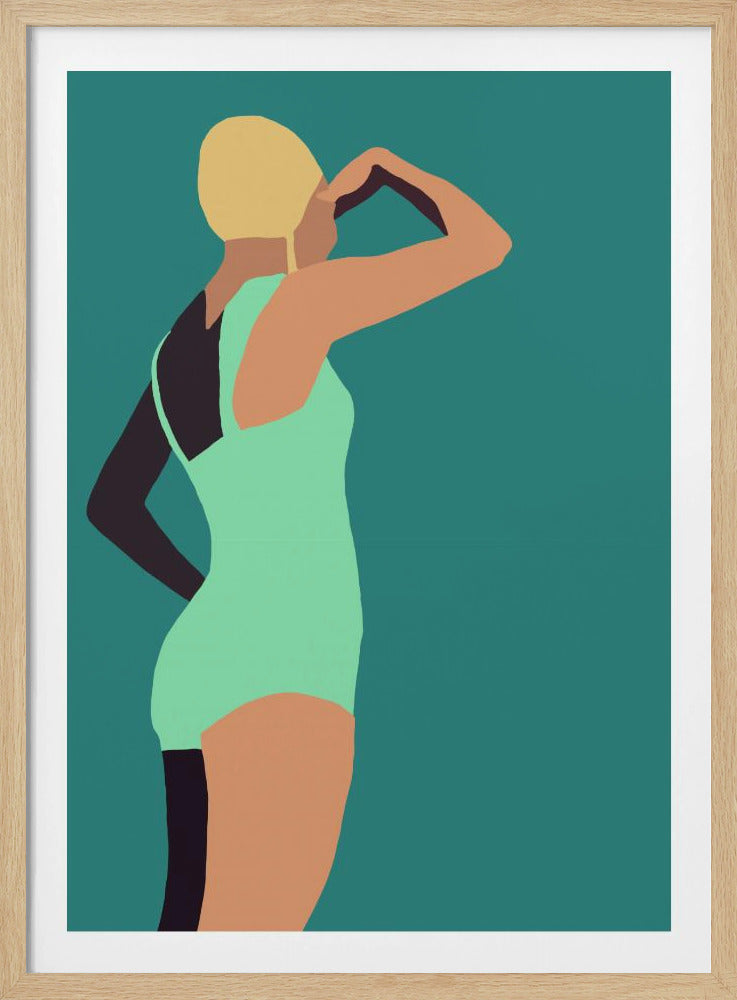 Vintage swimmer poster | Poster
