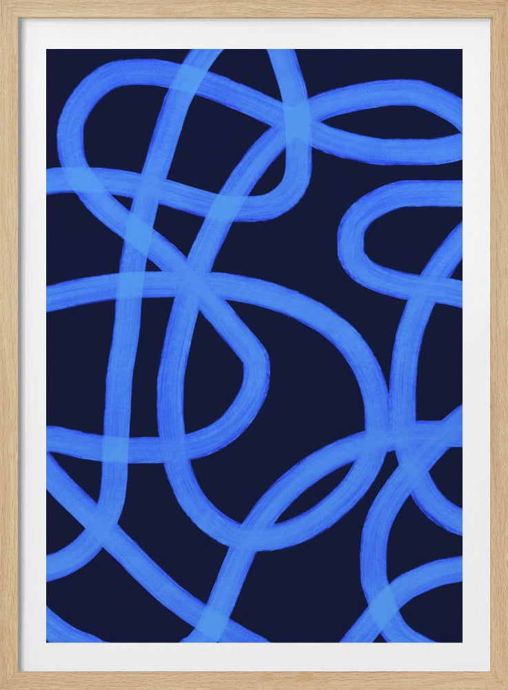 Blue Maze Paths | Poster