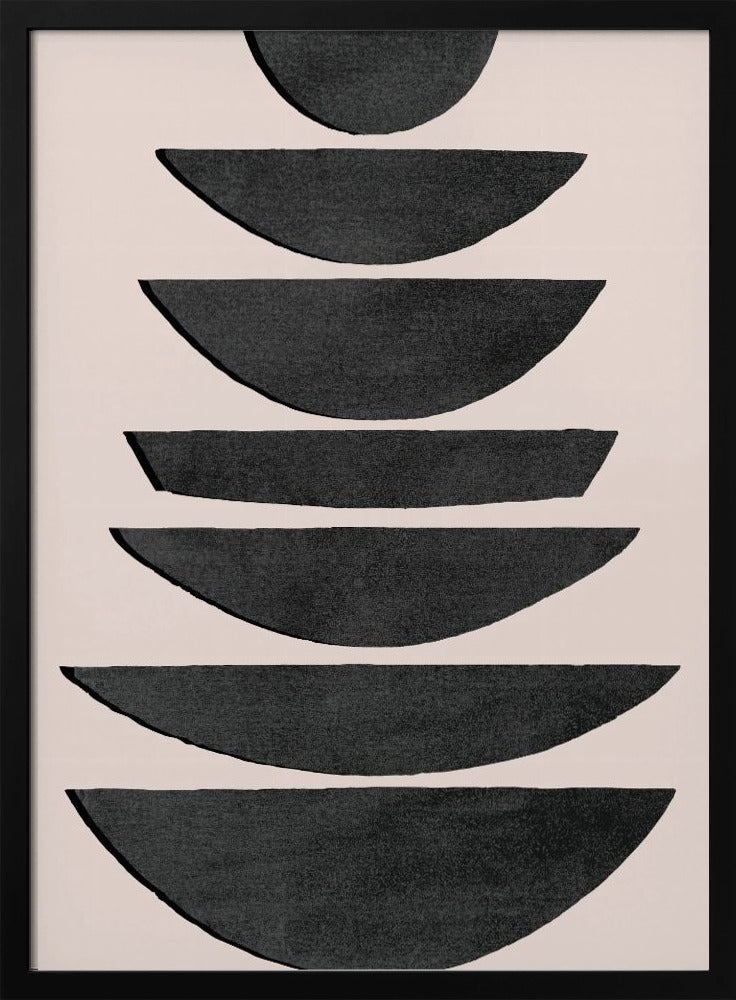 Stacked Black Semi Circles | Poster