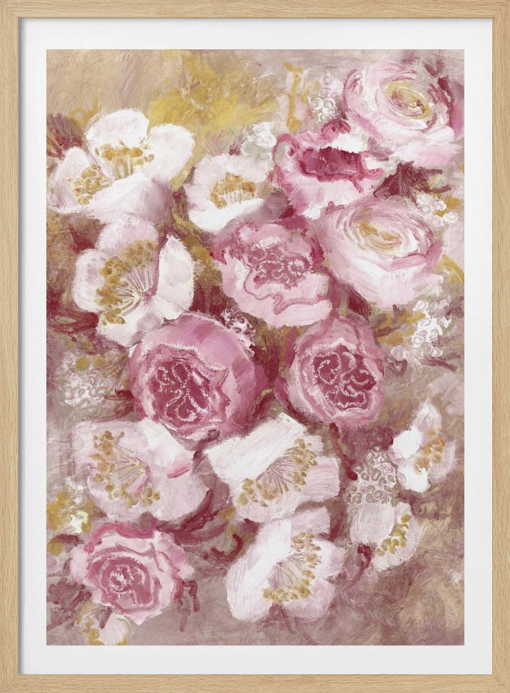 Floral Bouquet With Pink Roses | Poster