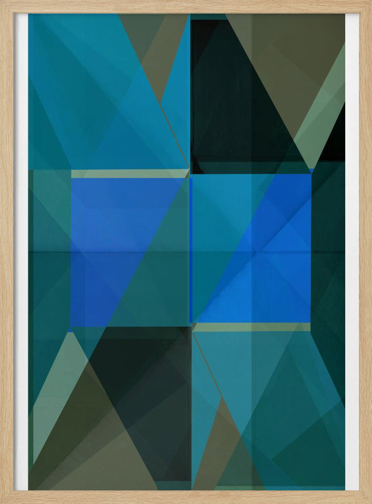 Overlapping Blue And Green Translucent Shapes | Poster