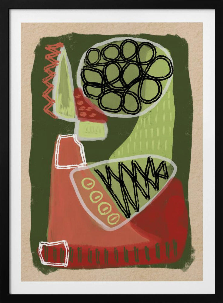 Abstract green and red | Poster