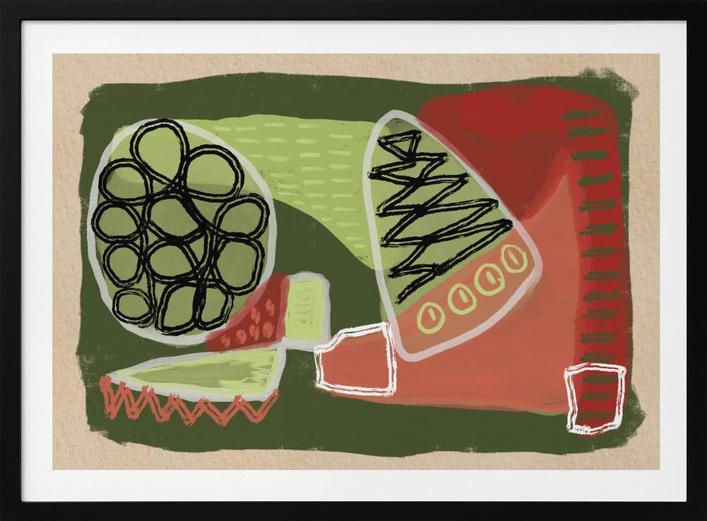 Abstract green and red | Poster