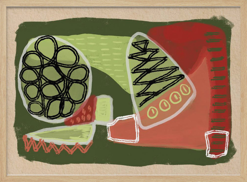 Abstract green and red | Poster
