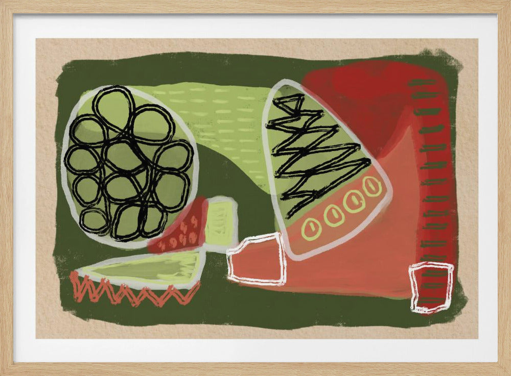 Abstract green and red | Poster