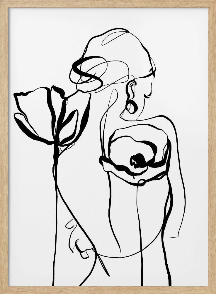 Nude with poppies | Poster