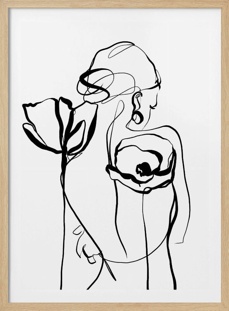 Nude with poppies | Poster