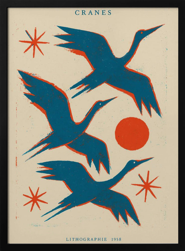 Cranes lithographie | Poster