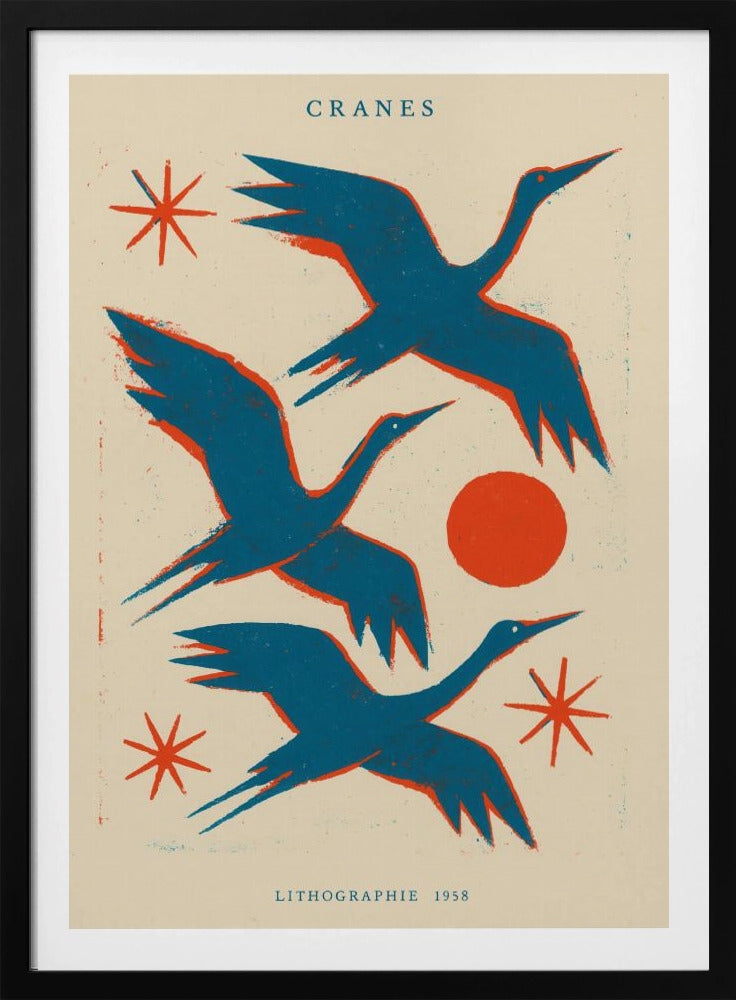 Cranes lithographie | Poster