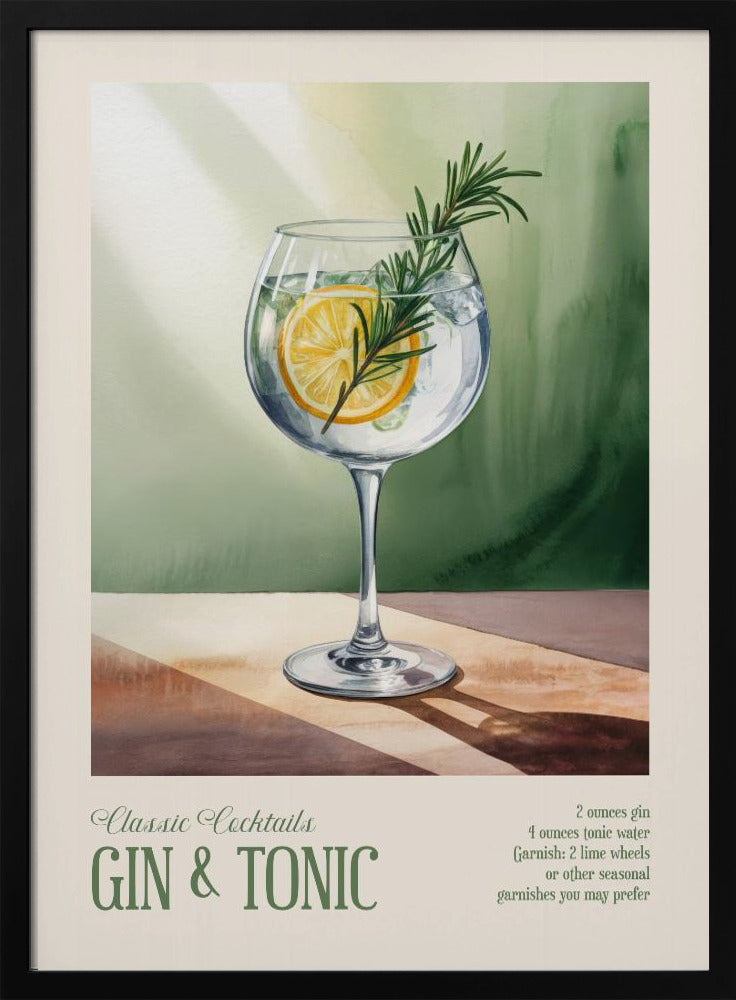 Classic Cocktails - Gin and Tonic | Poster