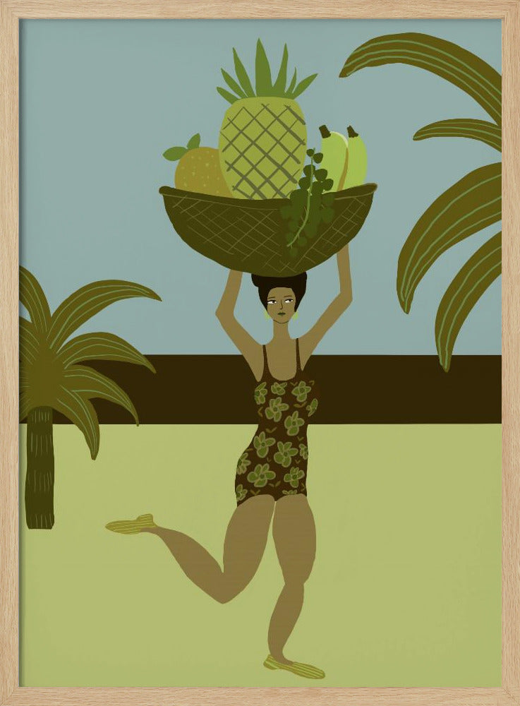 Tropical fruit at the beach | Poster