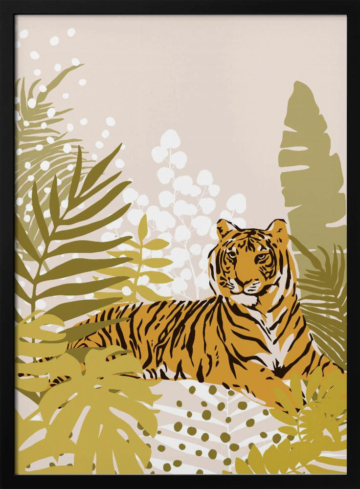 Tiger Laying Down By Cats and Dotz 30 X 42 Inches | Poster