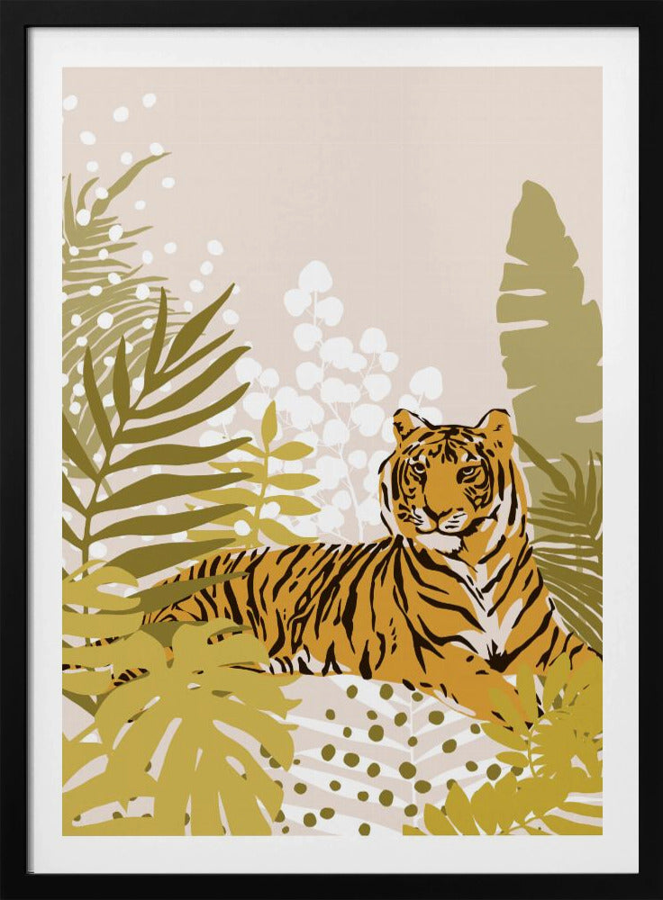 Tiger Laying Down By Cats and Dotz 30 X 42 Inches | Poster