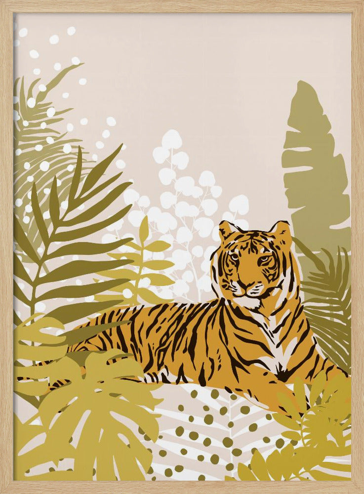 Tiger Laying Down By Cats and Dotz 30 X 42 Inches | Poster