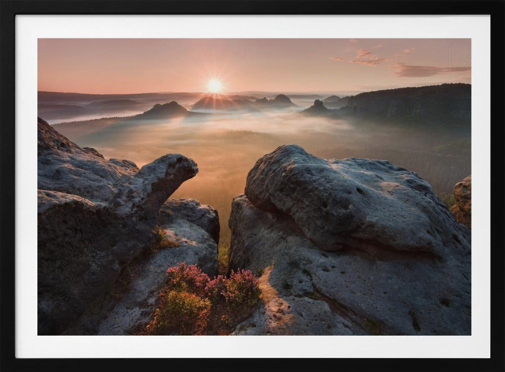 Sunrise on the rocks | Poster