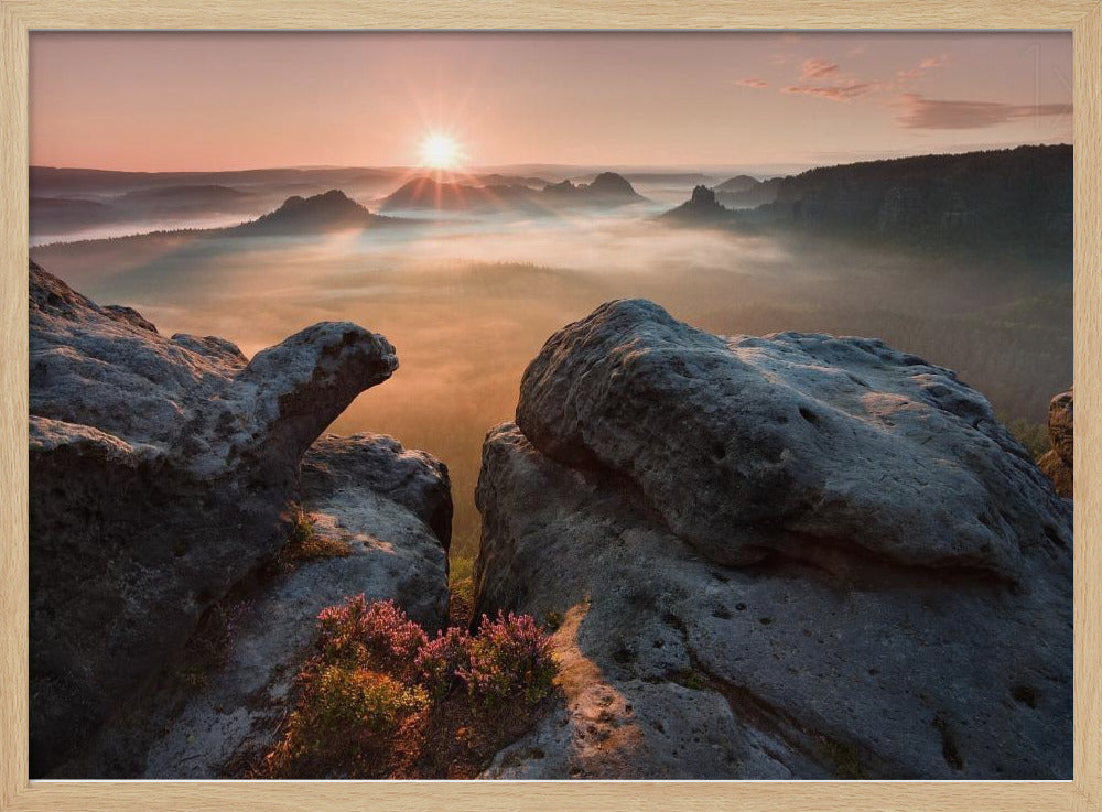 Sunrise on the rocks | Poster