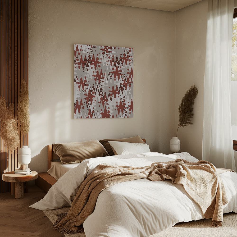 Crimson Wavescape | Canvas