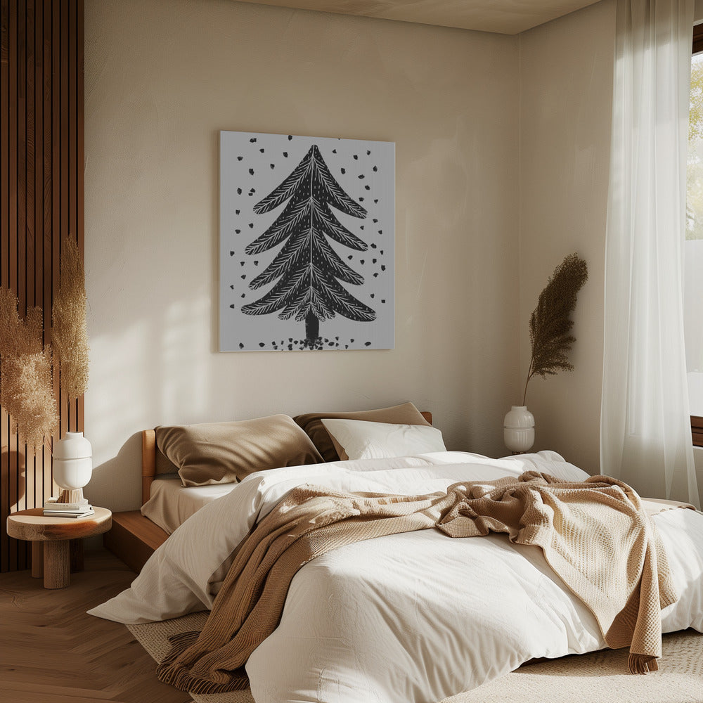 Monochrome Pinefall | Canvas