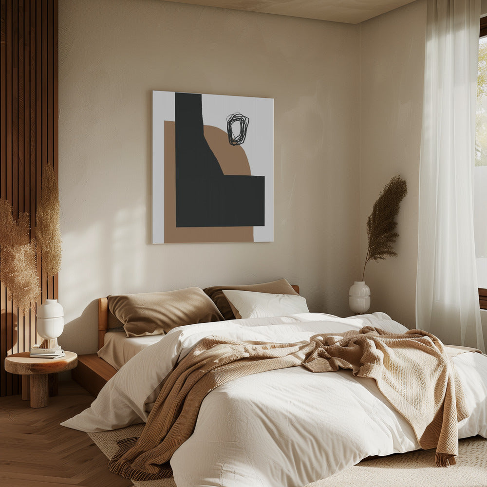 Geometric Shapes In Black And Brown | Canvas