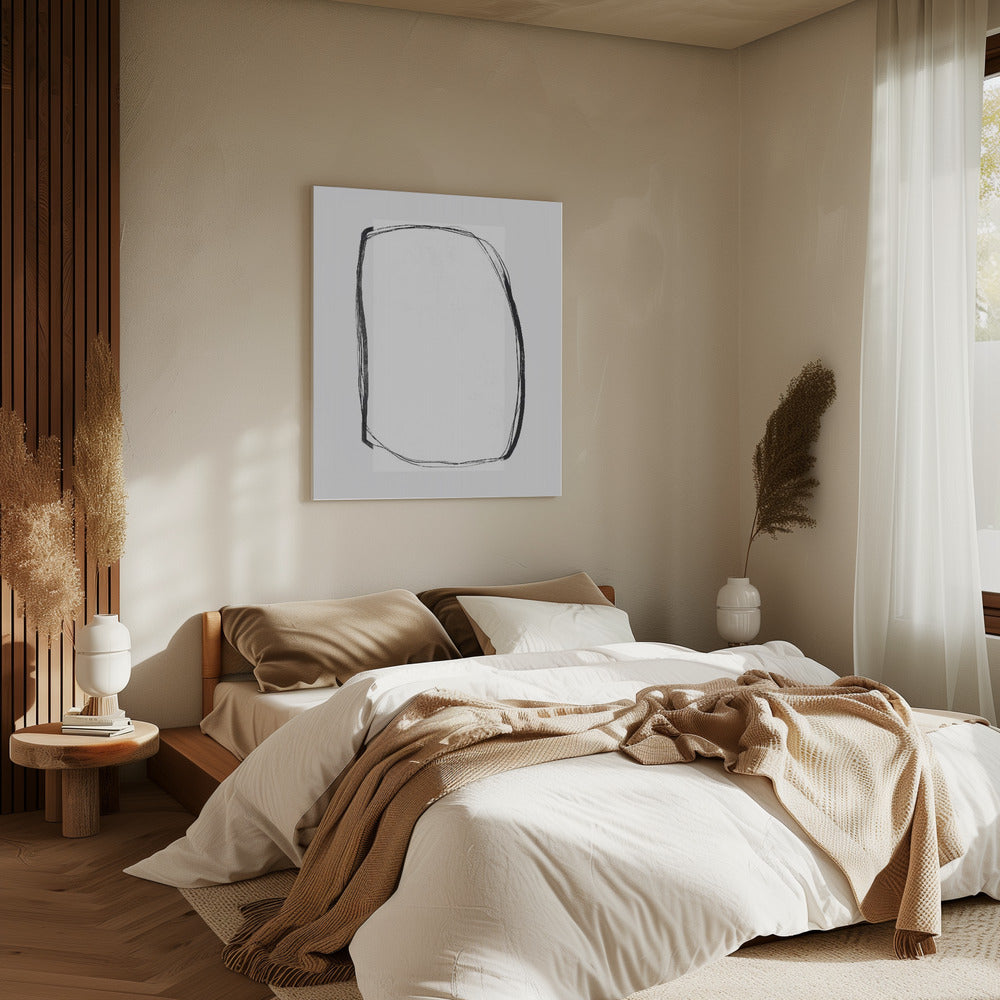 Abstract Black Lines Framing A White Canvas | Canvas