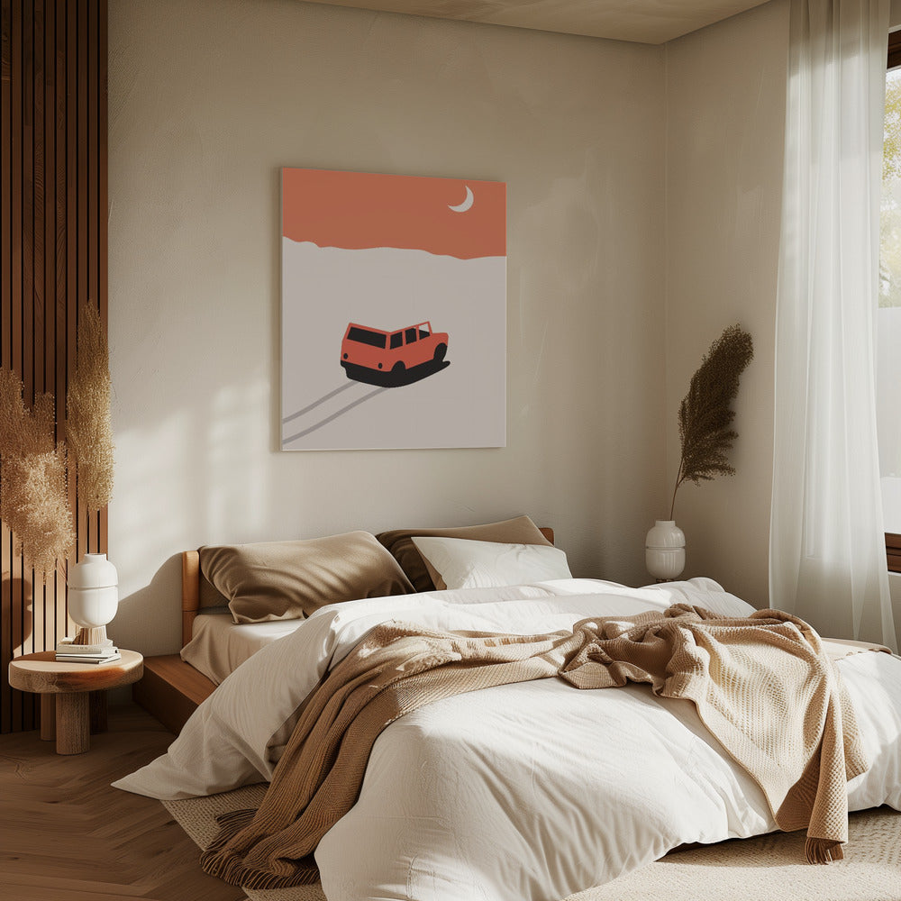 Car In Desert | Canvas