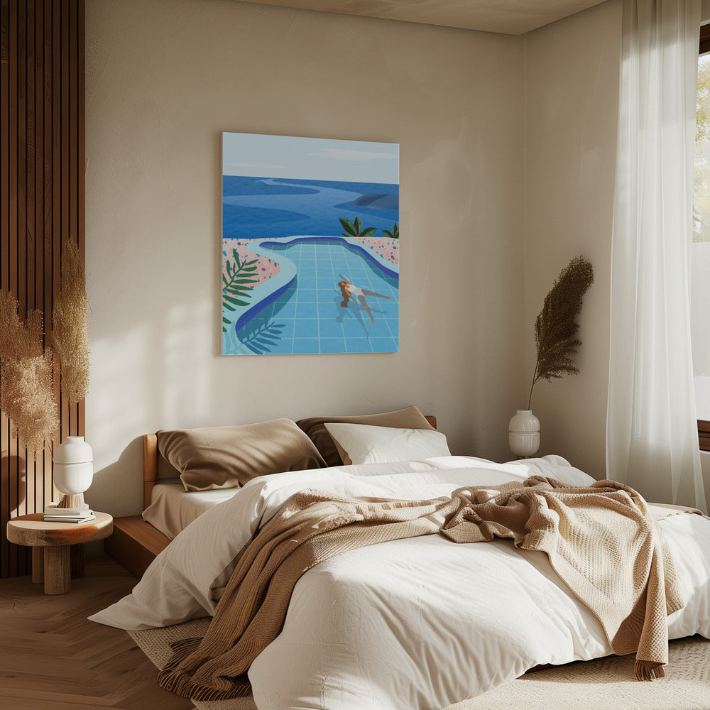 Girl in Pool | Canvas