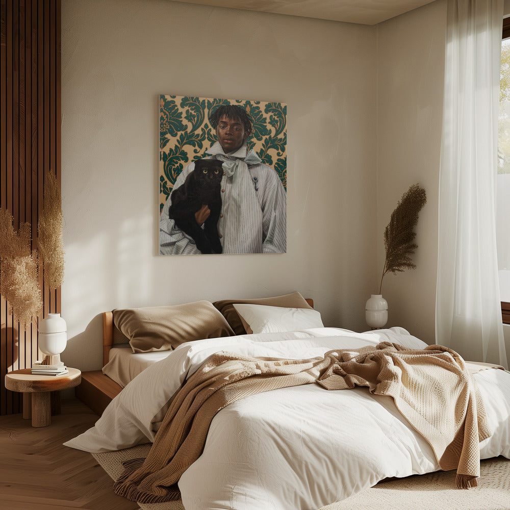 Gentleman with Cat | Canvas