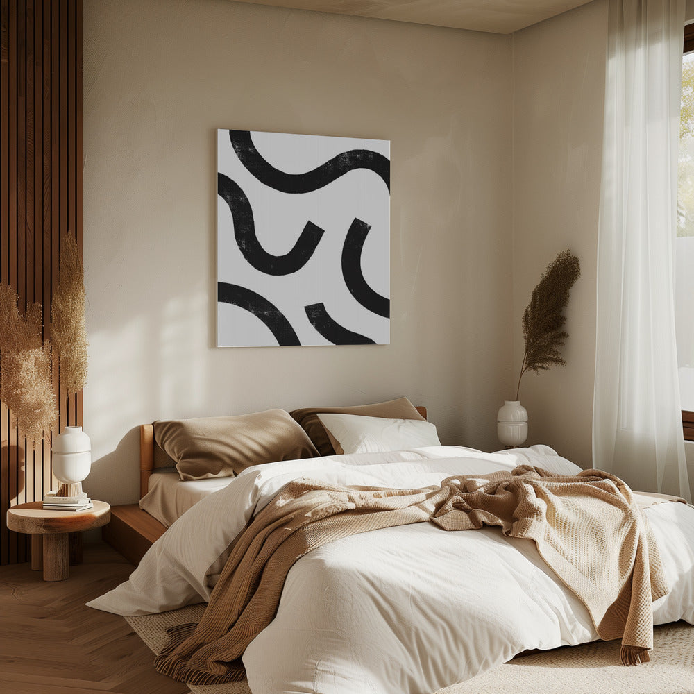 Curved Monochrome Paths | Canvas