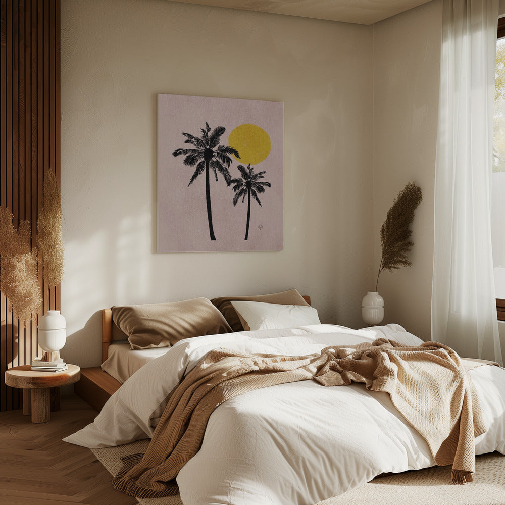 Pink Bg Palm Tree Erum Khalili.png | Canvas