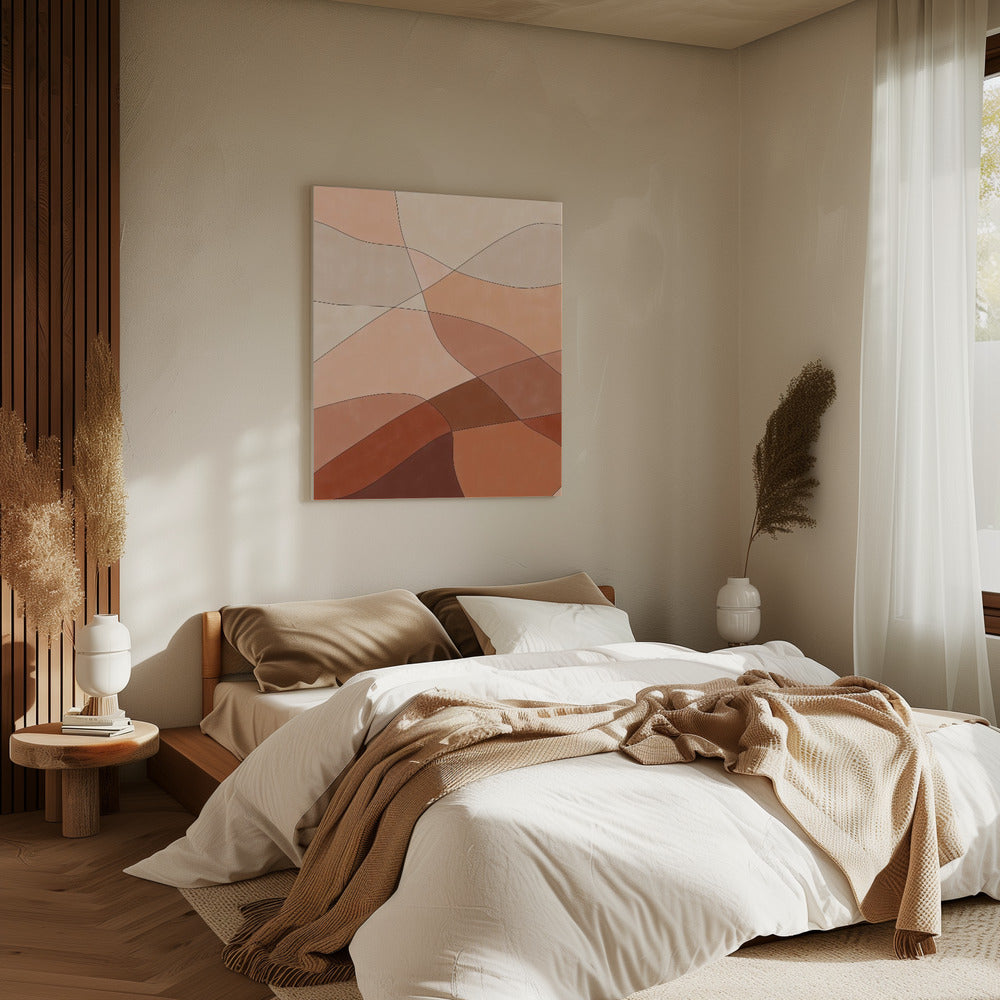 Flowing Lines And Warm Earth Tones | Canvas