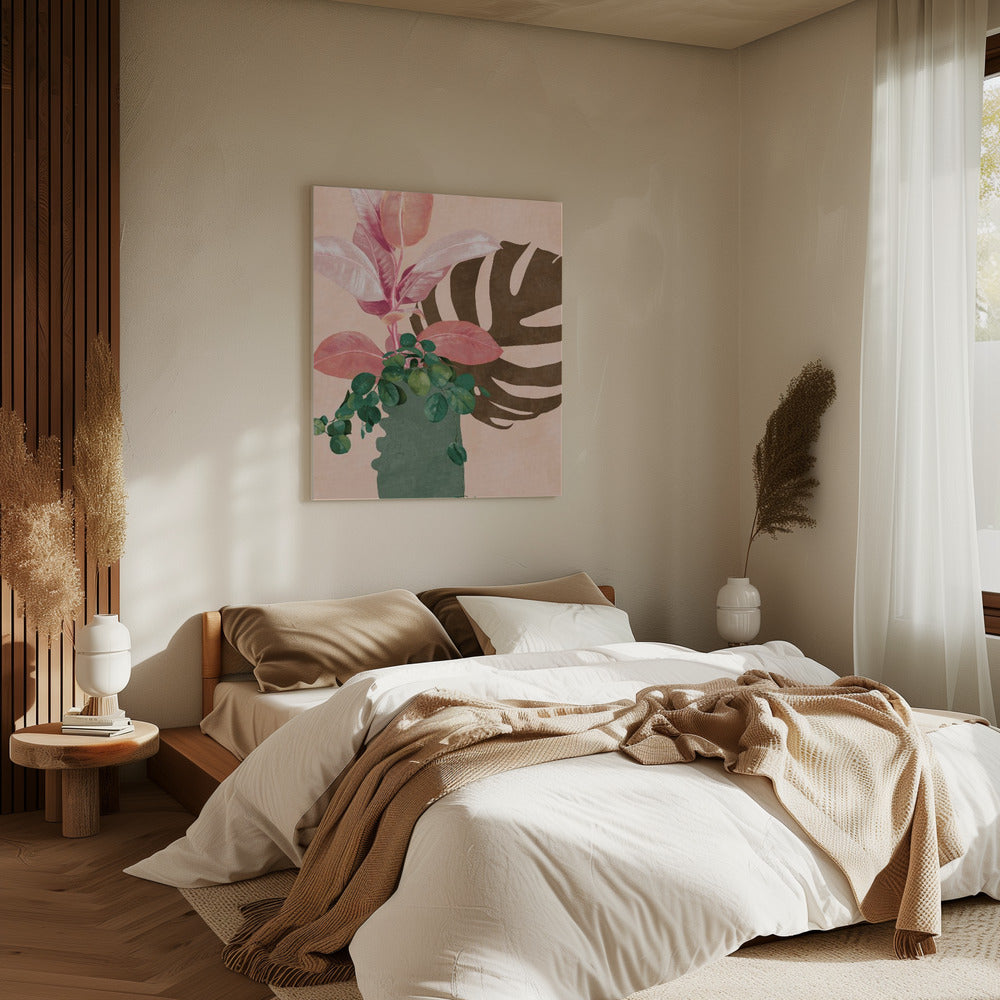 Leaves More 6 Pink | Canvas