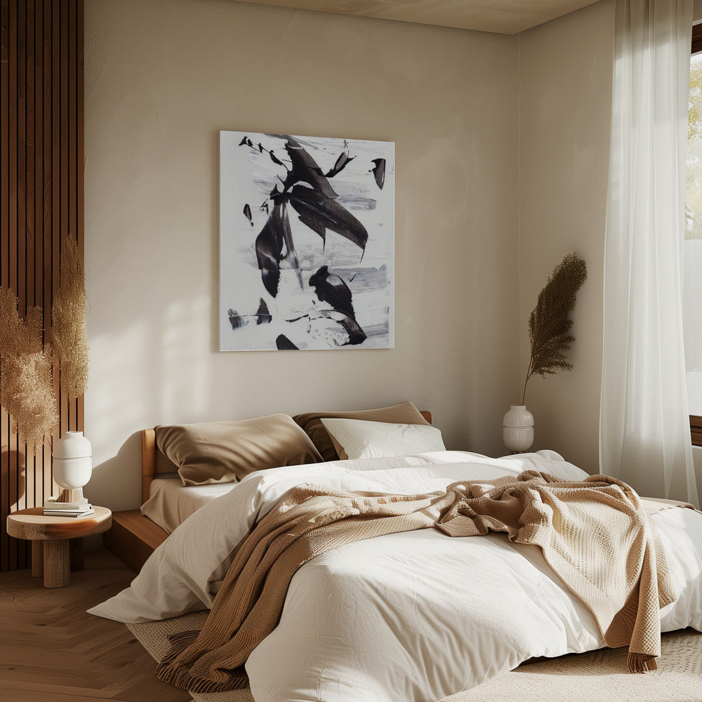 Monochrome Dynamic Brushstrokes | Canvas