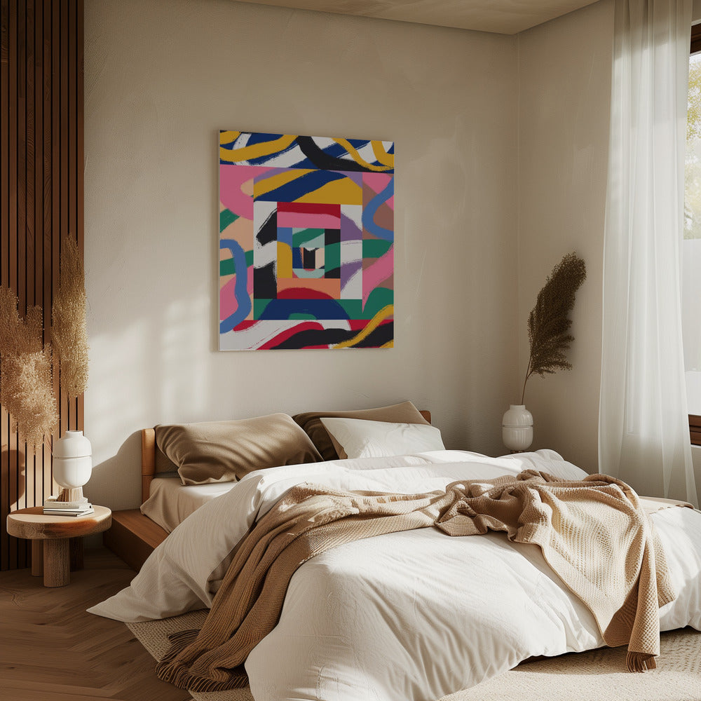 Geometric Shapes and Bold Brushstrokes | Canvas