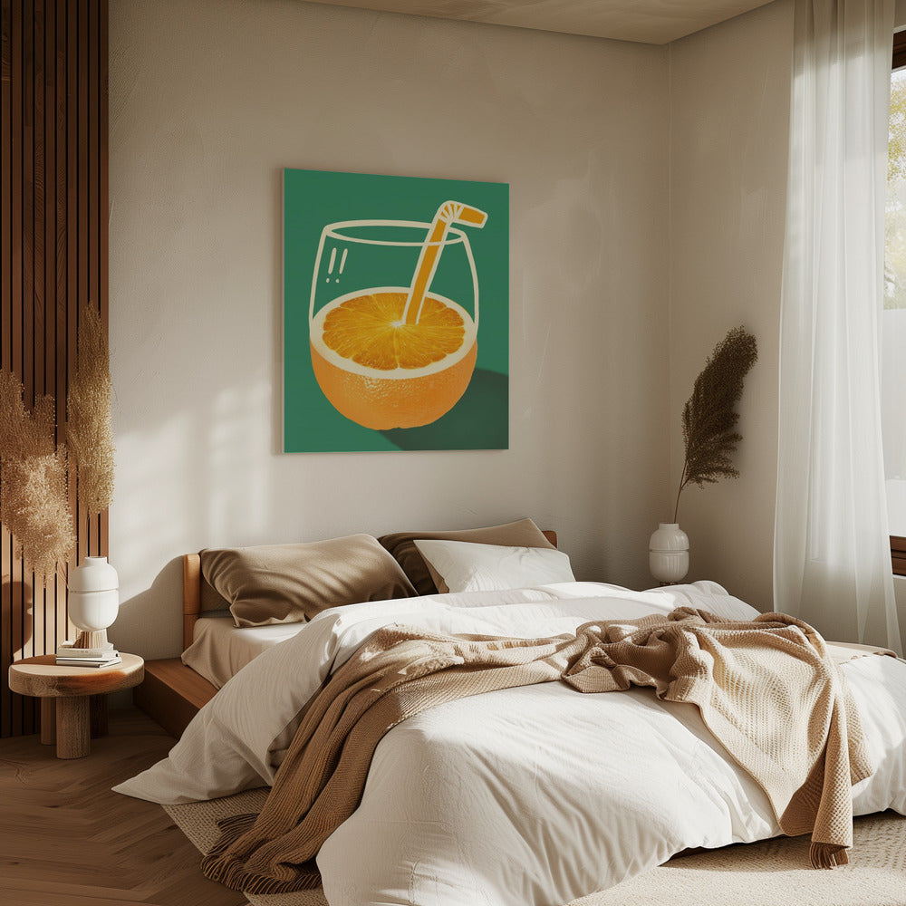 Vibrant Orange Cleverly Illustrated | Canvas