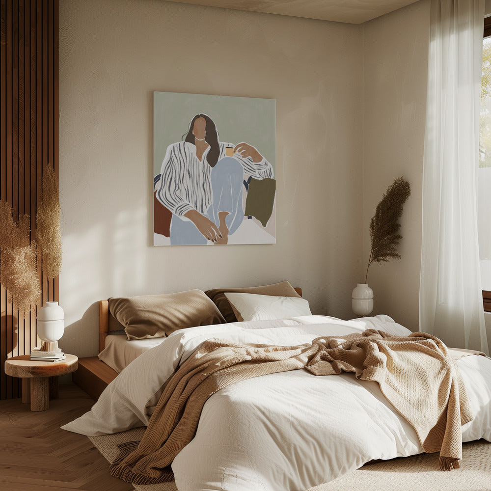 Woman Enjoying a Cup of Espresso | Canvas